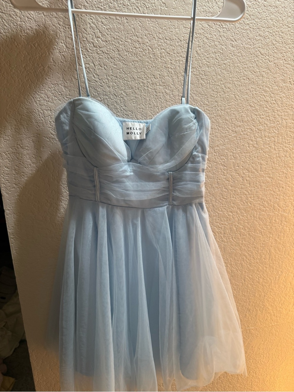 Hello Molly Powder Blue Tulle Sweetheart Mini Dress